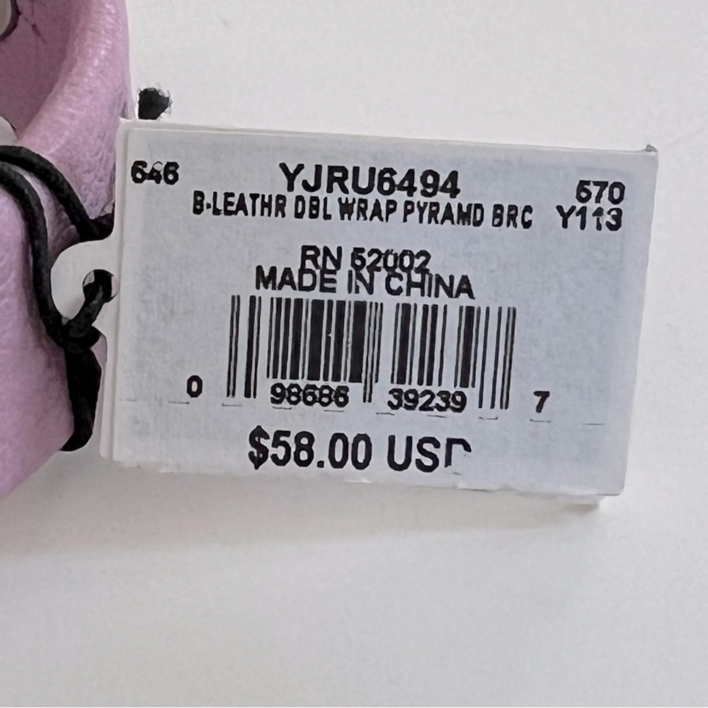 NWT Juicy Couture Lilac Leather Double Wrap Pyramid Stud Bracelet - Picture 10 of 10